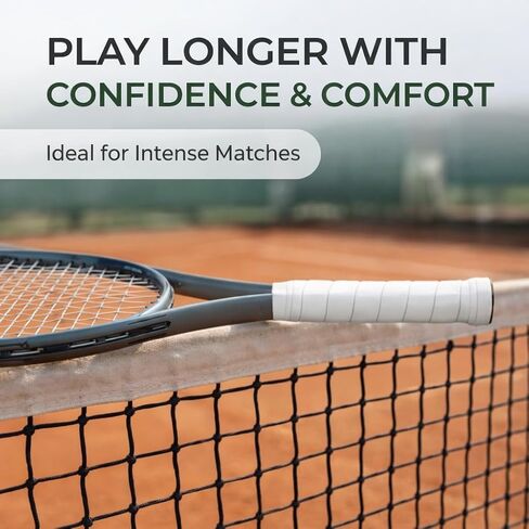 عبوة من 10 قطع من Tennis Overgrip، شريط قبضة مبتذل للتنس، كرة المخلل، مضارب الباديل وكرة الريشة، بولي يوريثان ناعم، مضاد للانزلاق، ماص للعرق، أبيض، 1200 × 26 × 0.7 مم in Kuwait