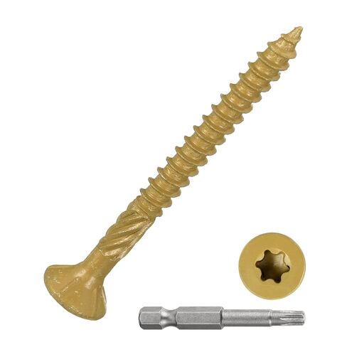 DTGN #8x1-3/4 Deck Screws - 160Pack - Good for Decks, Fences, Frames, Farms, Outdoor Furniture - Carbon Steel Wood Screws Decking Screws W/ T25 Torx Star Drive Bit - Tan in Saudi Arabia