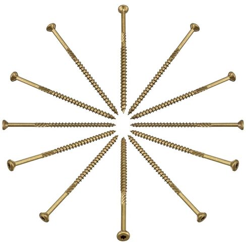 4 Inch Epoxy Coated Exterior Wood and Fence Screws #9 x 4, Torx/Star Drive,Coarse Thread, Outdoor Rust Resistant Decking Screw, Bronze, 60 Pieces in Kuwait