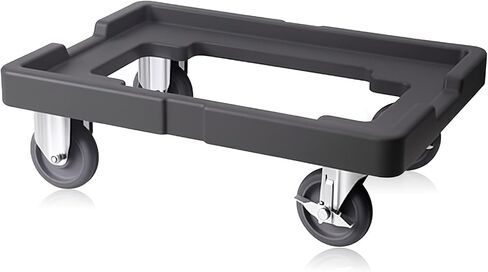 Plastic Pizza Dough Box Dolly with 5-Inch Non-Marking Casters, Rectangle，Dough Proofing Box Moving Cart for Catering and Events (Large-Fits 25.59" x 17.72" (650mm x 450mm)) in Kuwait