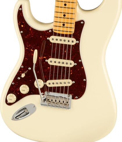 Fender American Professional II Stratocaster أعسر - أبيض أولمبي مع لوحة أصابع من خشب القيقب in Kuwait