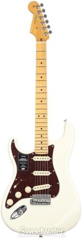 Fender American Professional II Stratocaster أعسر - أبيض أولمبي مع لوحة أصابع من خشب القيقب in Kuwait