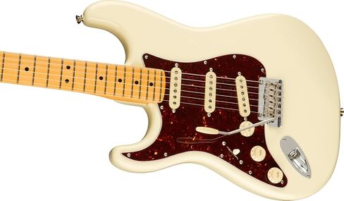 Fender American Professional II Stratocaster أعسر - أبيض أولمبي مع لوحة أصابع من خشب القيقب in Kuwait