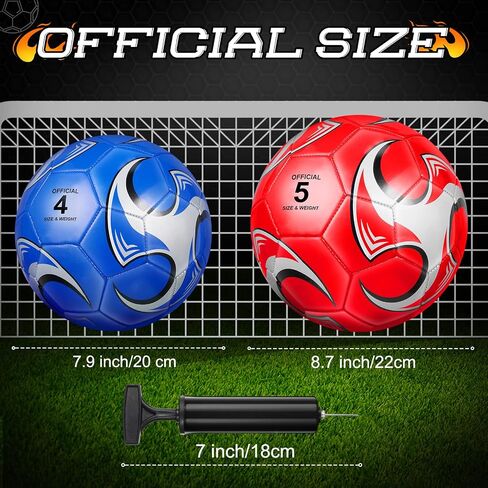 Wettarn 24 Pcs Size 5 Soccer Ball Bulk with Pump Deflated Machine Stitched Sport Soccer Balls for Outdoor Indoor Youth Team Training School PE Practice, Gift for Beginner Adults(Size 5,Vivid Colors) in Kuwait