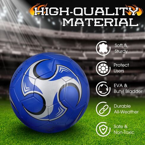 Wettarn 24 Pcs Size 5 Soccer Ball Bulk with Pump Deflated Machine Stitched Sport Soccer Balls for Outdoor Indoor Youth Team Training School PE Practice, Gift for Beginner Adults(Size 5,Vivid Colors) in Kuwait