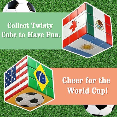 مكعب ألغاز كأس العالم لكرة القدم 2026، لعبة تململ لتحفيز العقل لكرة القدم 3 × 3 مع أنماط مطبوعة زاهية، هدايا تذكارية وهدايا لكرة القدم العالمية لعشاق الرياضة ديكور مكتب المكتب in Kuwait