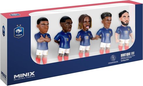 Minix France National Team Soccer Figurines 5-Pack | Mbappe Dembele Barcola Doue Cherki | 7cm Collectible Figures in Kuwait