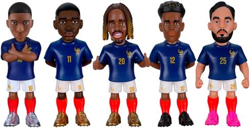 Minix France National Team Soccer Figurines 5-Pack | Mbappe Dembele Barcola Doue Cherki | 7cm Collectible Figures in Kuwait