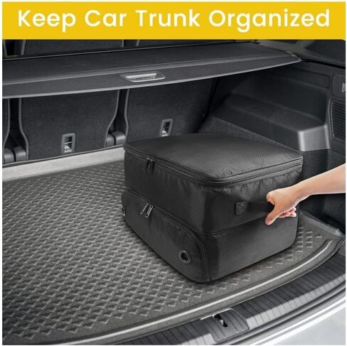 Golf Trunk Organizer for Lexus GS 2000-2020, 2 Layer Storage with Shoe Compartment, Car Locker for Balls, Tees and Accessories in Saudi Arabia