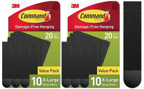 Command 20 lb XL 10 Pairs Heavyweight Picture Hanging Strips (20 Strips), Damage-Free Hangers for Picture Frames, No Tools Required, Ideal for Home Room Wall Decor, Black Adhesive (Pack of 2) in Kuwait