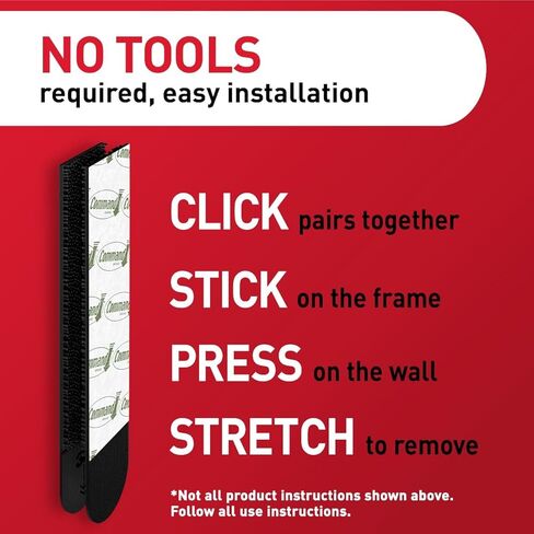 Command 20 lb XL 10 Pairs Heavyweight Picture Hanging Strips (20 Strips), Damage-Free Hangers for Picture Frames, No Tools Required, Ideal for Home Room Wall Decor, Black Adhesive (Pack of 2) in Kuwait