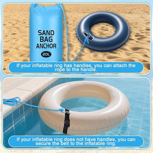 2 Pack 20L Sand Bag Anchors for Pool Floats Rafts Summer Large Canopy Sand Bags Beach Umbrella Sand Anchor for Small Boats Jetski Canoes Kayaks Tent Instant Canopies Dry Bags 2-in-1 Sand Anchor Bag in Kuwait