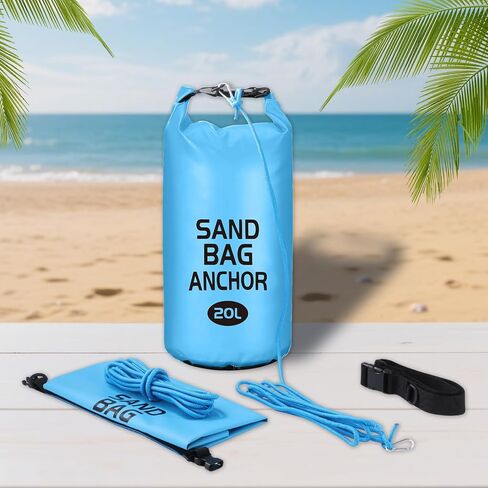 2 Pack 20L Sand Bag Anchors for Pool Floats Rafts Summer Large Canopy Sand Bags Beach Umbrella Sand Anchor for Small Boats Jetski Canoes Kayaks Tent Instant Canopies Dry Bags 2-in-1 Sand Anchor Bag in Kuwait