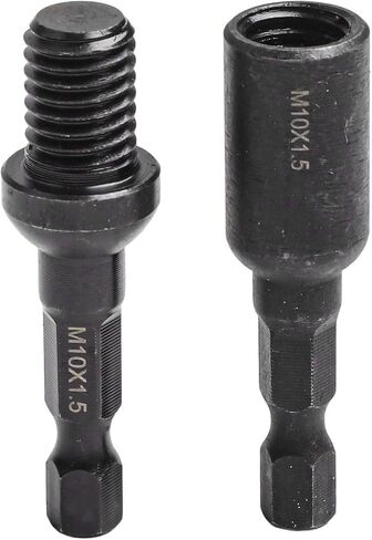M6-M10 Hanger Bolt and Threaded Insert Driver Tool Set Cr-Mo Steel Self-Tapping Socket Adapter with 1/4 Inch Hex Shank Woodworking Installation 2-Piece Black for Professional and DIY Use(M10) in Kuwait