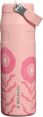 STANLEY IceFlow Flip Straw 2.0 Water Bottle 24 oz | Built-In Straw with Larger Opening | Lightweight and Leak Resistant | Insulated Stainless Steel | BPA-Free | Sorbet Garden in Kuwait