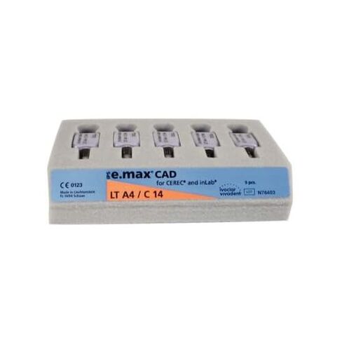 Ivoclar Vivadent 626384 IPS e.max CAD CEREC inLab Blocks LT A4 C14 5/Pk in Kuwait