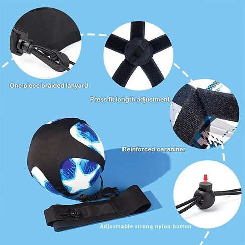 Adjustable Soccer Kick Trainer Waist Belt, 250cm Solo Ball Control Training Aid, Elastic Return Cord Practice Strap for Football Volleyball Skill Workout, Suitable for Kids Adults Beginners Black in Kuwait