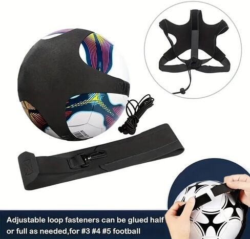 Adjustable Soccer Kick Trainer Waist Belt, 250cm Solo Ball Control Training Aid, Elastic Return Cord Practice Strap for Football Volleyball Skill Workout, Suitable for Kids Adults Beginners Black in Kuwait