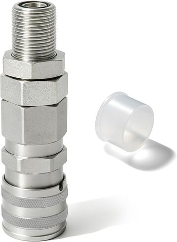 193-8335 Hydraulic Flat Face Quick Coupler Female Compatible with Caterpillar CAT 416F 420F 430F 906H 907H 247 267 216 228 236 Loaders, Replace 1938335 CA1938335 Flat Face Coupler in Kuwait