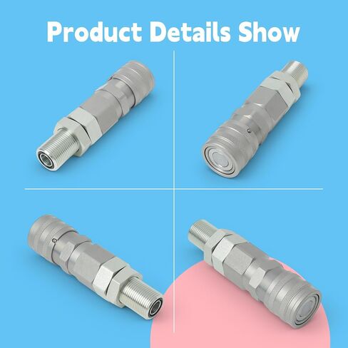 193-8335 Hydraulic Flat Face Quick Coupler Female Compatible with Caterpillar CAT 416F 420F 430F 906H 907H 247 267 216 228 236 Loaders, Replace 1938335 CA1938335 Flat Face Coupler in Kuwait
