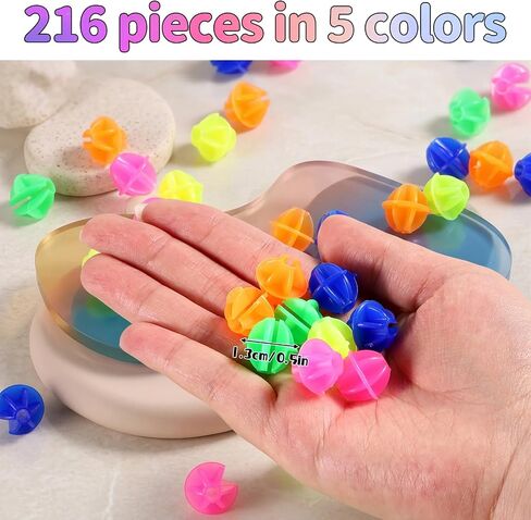 216 Pcs Bike Wheel Spokes Beads, Bicycle Spoke Beads Plastic Clip Bead Bike Spoke Decorations Wheel Decorations Covers, Assorted Color in Kuwait