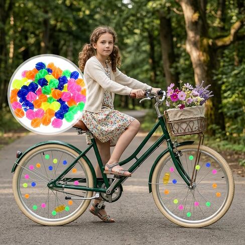 216 Pcs Bike Wheel Spokes Beads, Bicycle Spoke Beads Plastic Clip Bead Bike Spoke Decorations Wheel Decorations Covers, Assorted Color in Kuwait