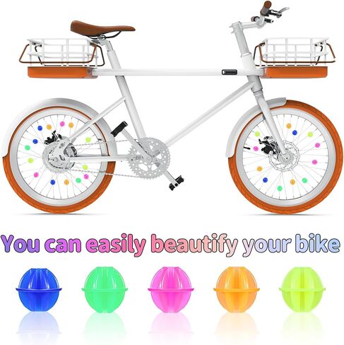 216 Pcs Bike Wheel Spokes Beads, Bicycle Spoke Beads Plastic Clip Bead Bike Spoke Decorations Wheel Decorations Covers, Assorted Color in Kuwait