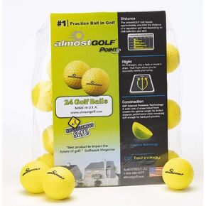 ALMOSTGOLF Limited Flight Practice Foam Golf Balls – Realistic Spin, Trajectory, & Accuracy Training, Pack of 24, Hi-Vis Yellow in Saudi Arabia