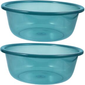 POPETPOP 2PCS Thickened Plastic Washing Basin Set Multi-Use Wash Tub for Face Cleansing Foot Washing and Kitchen Storage Sturdy and Convenient for Home Use in Saudi Arabia