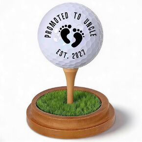 Promoted to Uncle 2027 Golf Gift, Pregnancy Announcement Baby Reveal Gifts for Uncle, New Uncle Gifts, Golf Ball Display Stand with Lifelike Turf Decor in Saudi Arabia
