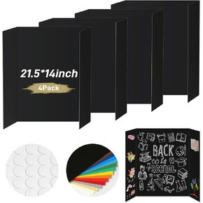 12 Pcs Small Trifold Poster Board, 21.5 x 14 inches Poster Board with Double Sided Tapes and Cardboard, Corrugated Presentation/Display Board for School Project, Science Fair, Business in Kuwait