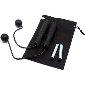 Benvo Ropeless Jump Rope Speed Skipping Rope Cordless with 180g Removable Weights for Double Unders, Exercise, WOD, Boxing, MMA Beachbody Training Fitness (Black) in Kuwait