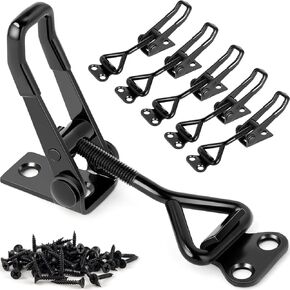6 Pack Adjustable Toggle Latch Clamp, Upgraded Toggle Clamp Latch 4001-330Lbs Holding Capacity, Quick Release Hasp Clamps, Black Metal Pull Latches Catch for Smoker Door Tool Box Case Trunk Lid Jig in Saudi Arabia