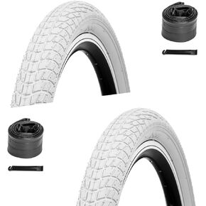 2-Pack 16/20 Kids Bike Tire, 16/20×2.125 inch BMX Heavy Duty Bike Tire with 16"/20" Inner Tubes Schrader Valve, Compatible with Child, Tricycle, Cruiser Bike in Kuwait