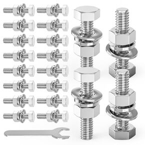 20PCS 3/8-16" x 2" 304 Stainless Steel Fully Threads Bolt, Hex Head Bolts with Nut Spacer and Spanner in Kuwait