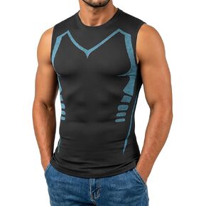Men’s Sleeveless Compression Shirt Workout Tank Top | Moisture wicking sports tank for bodybuilding, gym workout, running and summer training wear in Kuwait