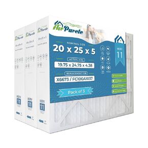 فلتر هواء AirPurete 20x25x5 MERV 11، بديل لـ Lennox X6673، Honeywell FC100A1037، فلاتر فرن HVAC مطوية للمنزل (الحجم الفعلي: 19.75 × 24.75 × 4.38) | 4 عبوات in Kuwait