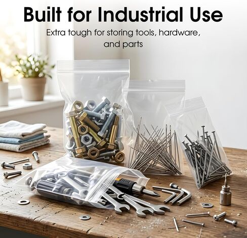 Spartan Industrial - 5" X 7" Plastic Zip Bags (6 Mil, 1000 Count) - Extra Heavy-Duty Zip Bags for Parts, Tools, Storage - Resealable Lock Seal Zipper in Kuwait