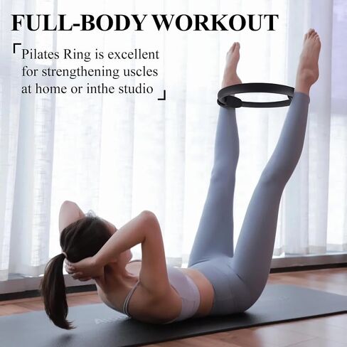 10 Pack Pilates Ring 15 Inch Magic Circle Bulk Set for Yoga and Fitness, Lightweight Portable Resistance Rings for Full Body Toning, Core Workout and Strength Training (5 Black, 3 Blue, 2 Pink) in Kuwait