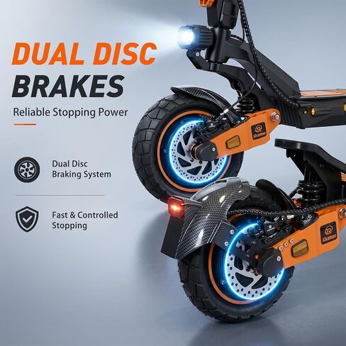 Dual Motor Electric Scooter for Adults, 2400W Power, Up to 37 MPH Top Speed & 48 Miles Range, 52V 20.8Ah Battery, Hydraulic Suspension, 10" Off-Road Tires, Foldable E Scooter with Dual Brakes in Kuwait