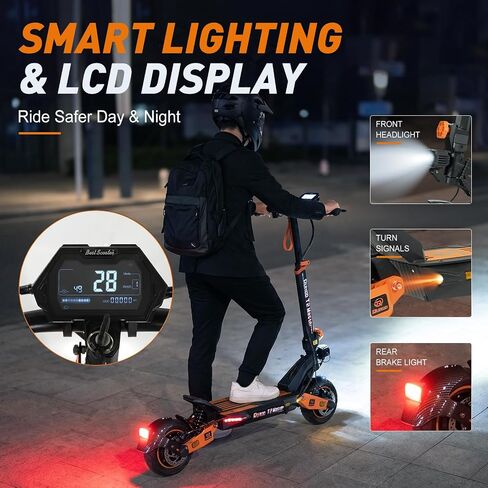 Dual Motor Electric Scooter for Adults, 2400W Power, Up to 37 MPH Top Speed & 48 Miles Range, 52V 20.8Ah Battery, Hydraulic Suspension, 10" Off-Road Tires, Foldable E Scooter with Dual Brakes in Kuwait