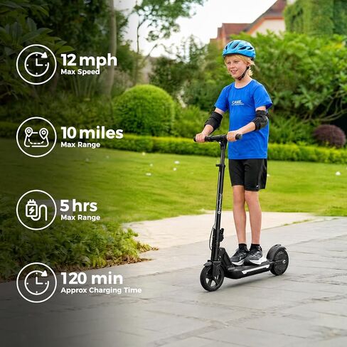 سكوتر كهربائي Isinwheel S7 للأطفال الذين تتراوح أعمارهم بين 6 و14،250 واط، سكوتر كهربائي قابل للطي للأطفال مع 3 سرعات (5/8/12 ميل في الساعة)، مقبض قابل للتعديل، شاشة LED، أضواء ملونة، مكبر صوت بلوتوث، هدية للأطفال in Kuwait