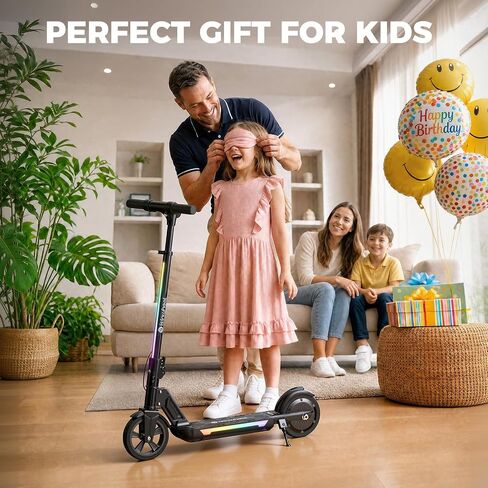 سكوتر كهربائي Isinwheel S7 للأطفال الذين تتراوح أعمارهم بين 6 و14،250 واط، سكوتر كهربائي قابل للطي للأطفال مع 3 سرعات (5/8/12 ميل في الساعة)، مقبض قابل للتعديل، شاشة LED، أضواء ملونة، مكبر صوت بلوتوث، هدية للأطفال in Kuwait