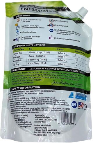 Refrigeration Technologies Viper Maximum Strength Venom Pack Evaporator Cleaner 36 fl oz RT320V Pure Concentrate Coil Cleaner perfect for Viper Foam Jet Sprayer 2-in-1 Hand Pressure Sprayer RT301S (1) in Kuwait