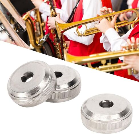 3Pcs Trumpet Valve Buttons - Silver Metal Finger Buttons Screw Piston for Trumpet Replacement(Bottom) in Kuwait