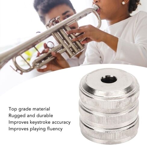 3Pcs Trumpet Valve Buttons - Silver Metal Finger Buttons Screw Piston for Trumpet Replacement(Bottom) in Kuwait