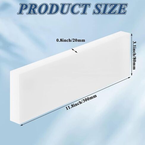 4 Pcs HDPE Plastic Block 1" x 3" x 12" HDPE Sheet Polyethylene Sheet Board Rectangular Solid Tapping Block for Machining, Home Floor Improvement, DIY Projects (White) in Kuwait