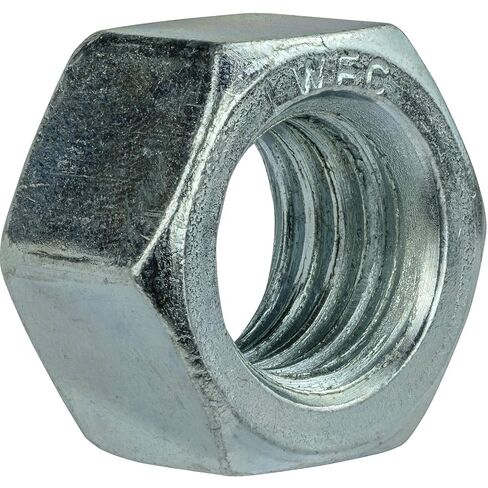 2"-4-1/2 Finished Hex Nuts, Grade 2 Steel, Electro Zinc Plated Clear Finish, Quantity 1 By Fastenere in Kuwait
