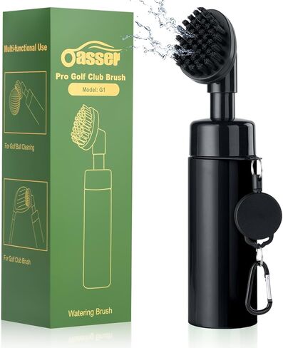 Oasser Golf Club Cleaner Golf Club Brush with Retractable Clip and Squeeze Water Bottle 10.5 Inches Holds 5 Oz of Water, Golf Accessories for Men Women Essentials Golf Gifts for Men Red & Black in Kuwait