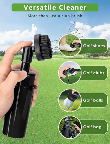 Oasser Golf Club Cleaner Golf Club Brush with Retractable Clip and Squeeze Water Bottle 10.5 Inches Holds 5 Oz of Water, Golf Accessories for Men Women Essentials Golf Gifts for Men Red & Black in Kuwait